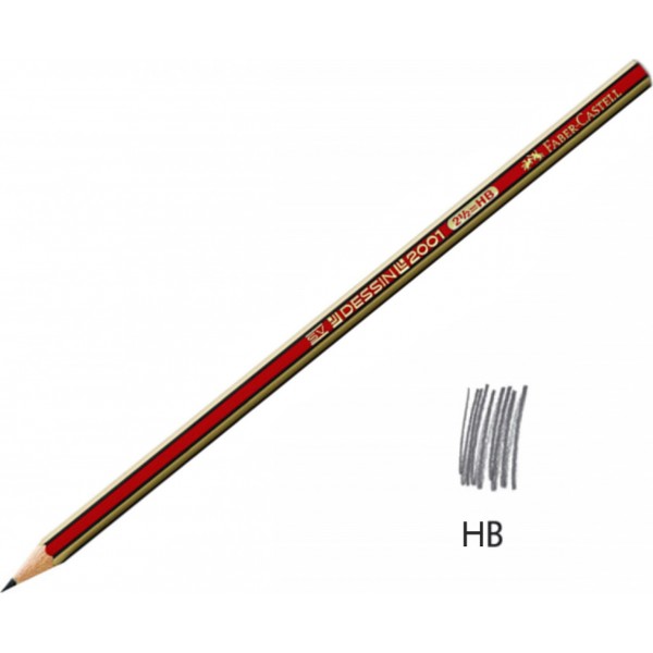 Μολύβι Faber Castell ριγέ κόκκινο-χρυσό 2000 HB 123002