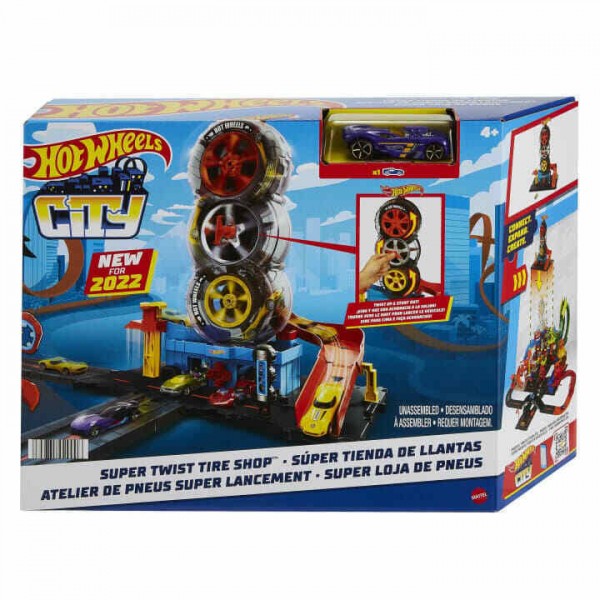 HOT WHEELS ΠΙΣΤΑ CITY ΜΕ ΠΕΡΙΣΤΡΕΦΟΜΕΝΕΣ ΡΟΔΕΣ 