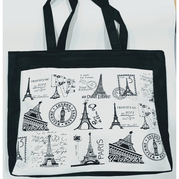 ΥΦΑΣΜΑΤΙΝΗ ΑΣΠΡΟΜΑΥΡΗ ΤΣΑΝΤΑ "PARIS"