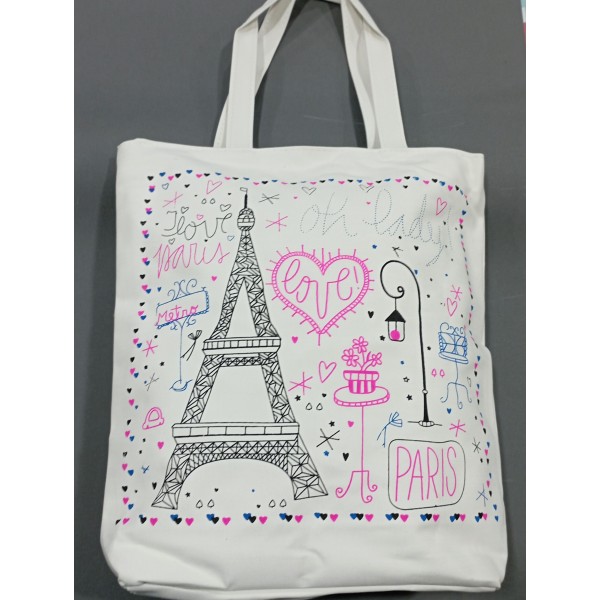 ΥΦΑΣΜΑΤΙΝΗ ΜΠΕΖ ΤΣΑΝΤΑ ΜΕ ΣΧΕΔΙΟ "PARIS"