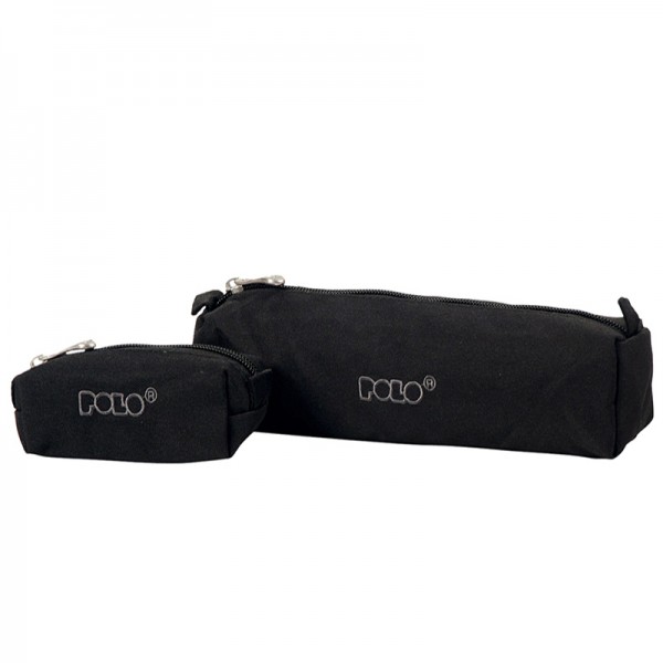 Κασετίνα βαρελάκι POLO με δώρο πορτοφολάκι γκρι σκουρο  9-37-006-00