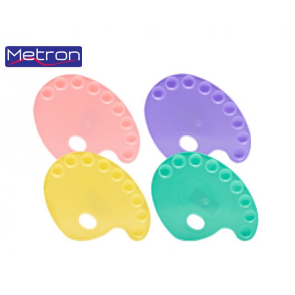 ΠΑΛΕΤΑ ΟΒΑΛ ΠΛΑΣΤΙΚΗ 9 ΘΕΣΕΩΝ  ΠΑΣΤΕΛ ΧΡΩΜΑΤΑ  Κωδικός: 745.010525